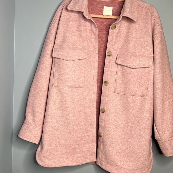 H&M Pink Button Up Shacket - Picture 1 of 10